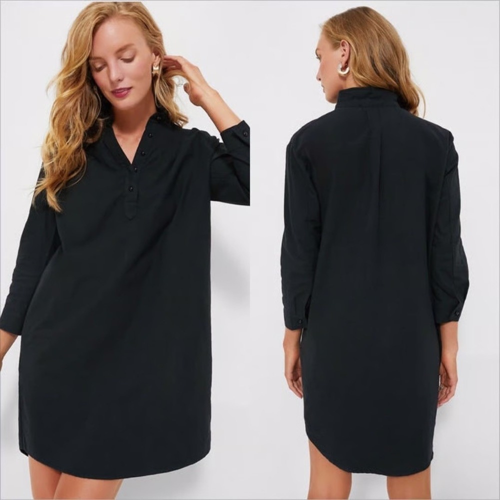 Tuckernuck Pomander Place Sz XXL Polly Black‎ Collared Buttoned Mini Shirt Dress